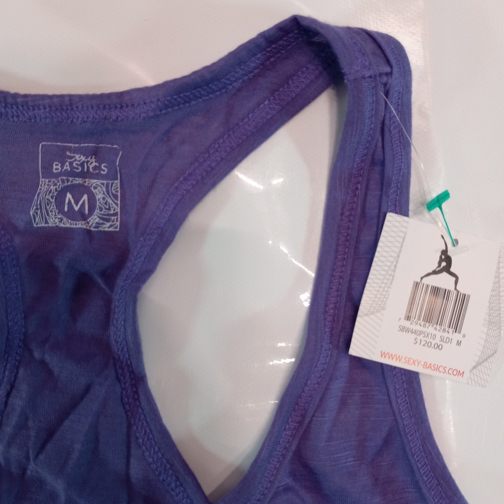 Sexy Basics Womens Purple Racerback Tank Top Activewear NWT Size M $120NEW - Picture 5 of 5